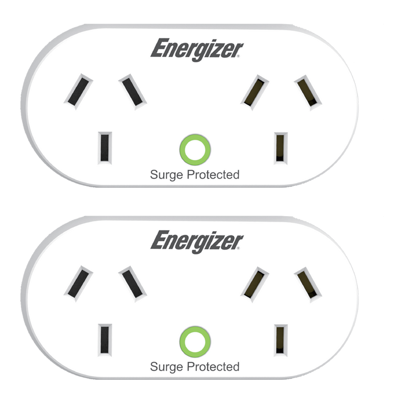Energizer ET-SDAW Power Adaptor with Surge Protection Twin Pack