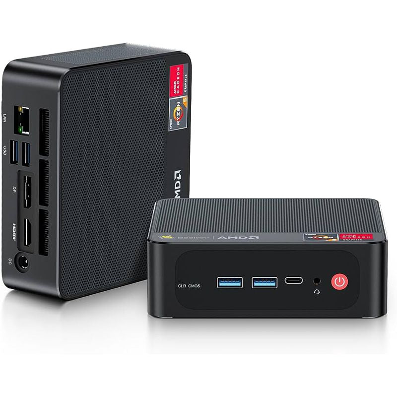 Beelink Mini PC, R5 5560U 2.3/4.0Ghz, 16GB, 500GB SSD, LAN/WiFi/BT, Win 11 Pro