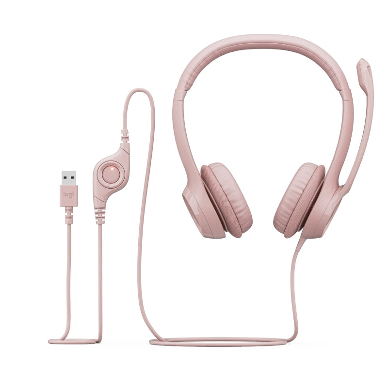 Logitech H390 Wired USB Headset - Rose 981-001282