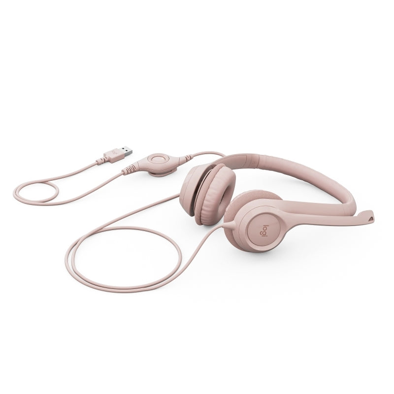 Logitech H390 Wired USB Headset - Rose 981-001282