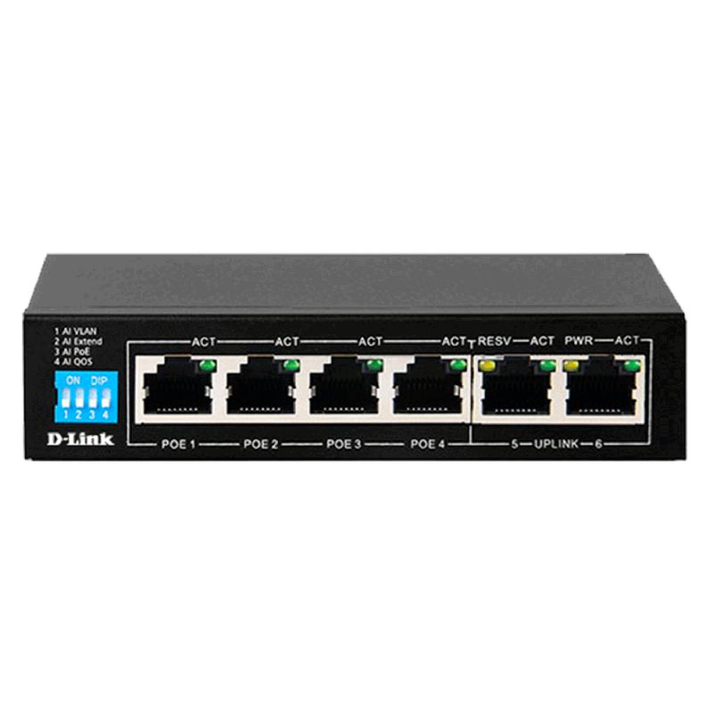 D-Link DES-F1006P-E 6-Port 10/100Mbps PoE Switch