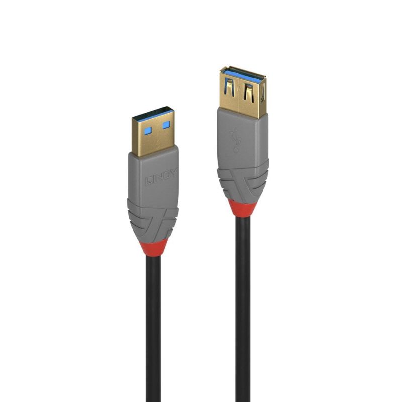Lindy 36762 2m USB3-A Ext Cable, Anthra Line
