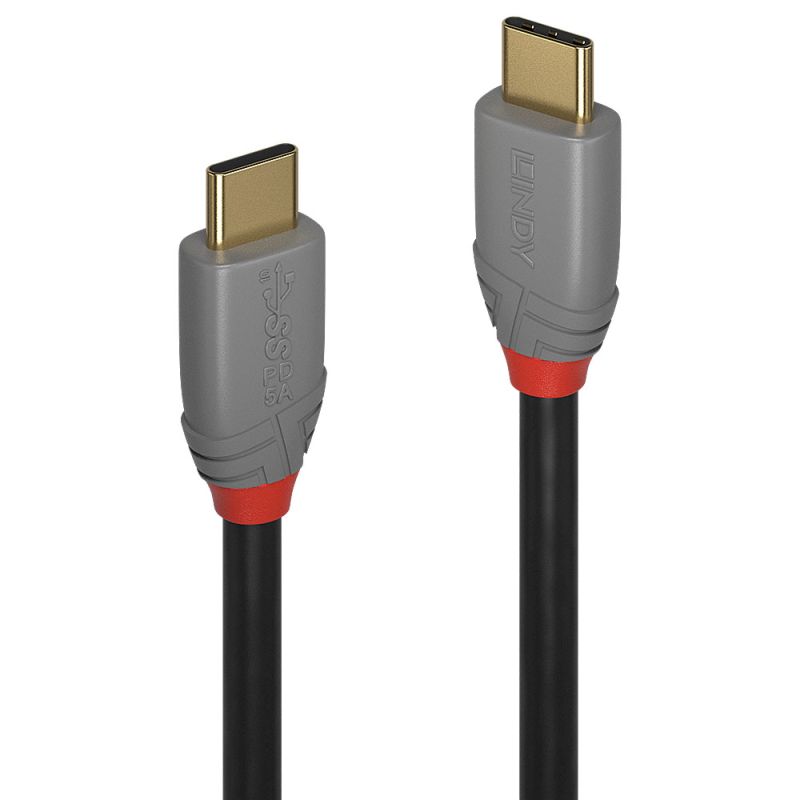 Lindy 0.5m USB 3.1 Type C Cable - 5A PD - Anthra Line