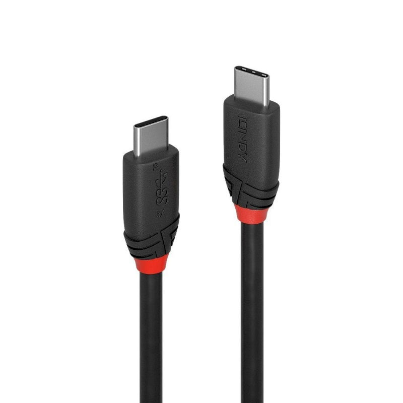 Lindy 1m USB-C 3.1 Cable 3A - Black Line