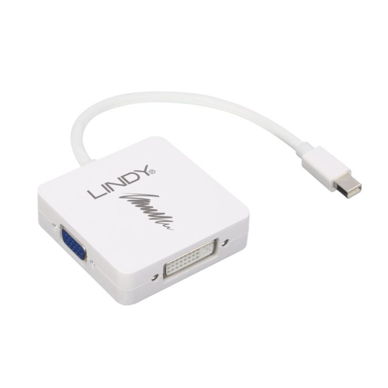 Lindy Mini DisplayPort 1.2 to HDMI - VGA & DVI-D Converter