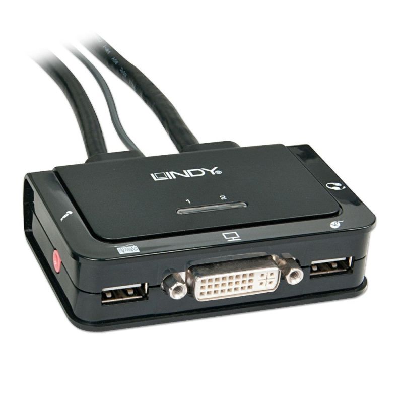 Lindy 42341 2-Port DVI, USB 2.0 & Audio KVM Switch
