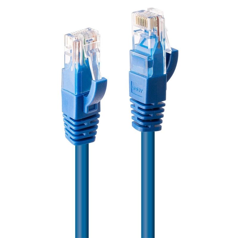 Lindy 48018 RJ45 to RJ45 2m CAT6 UTP Cable Blue