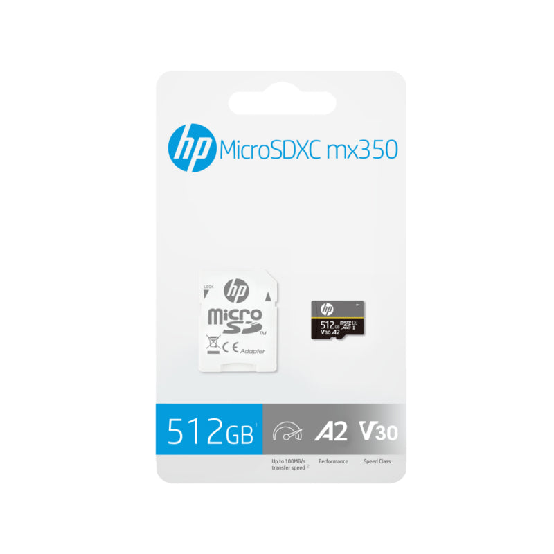 HP mx350 MicroSD U3 A2 512GB Flash Memory