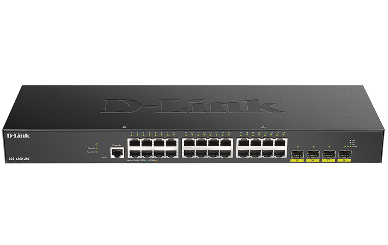 D-Link DGS-1250-28X 28-Port Gigabit Smart Managed Switch with 24 RJ45 and 4 SFP+ 10G Ports