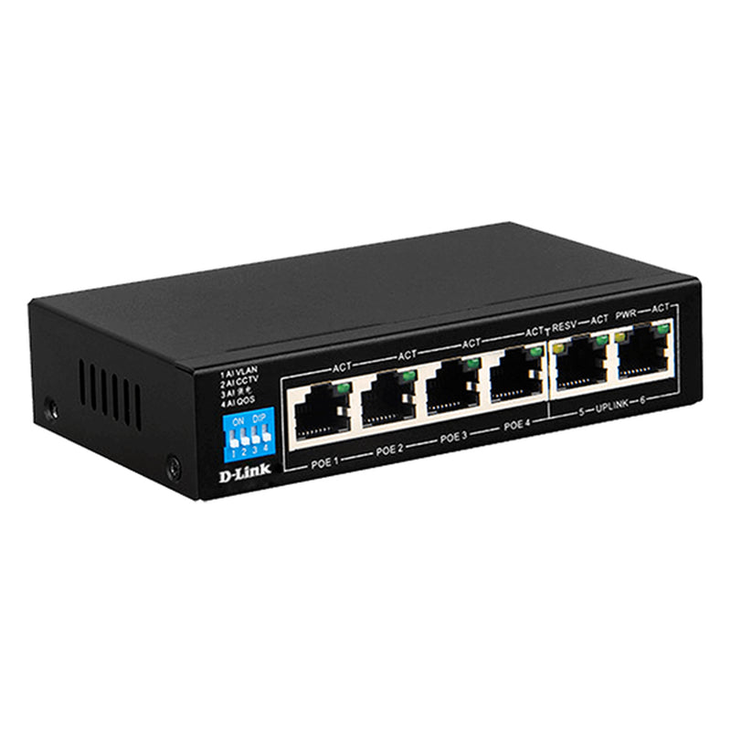 D-Link DES-F1006P-E 6-Port 10/100Mbps PoE Switch