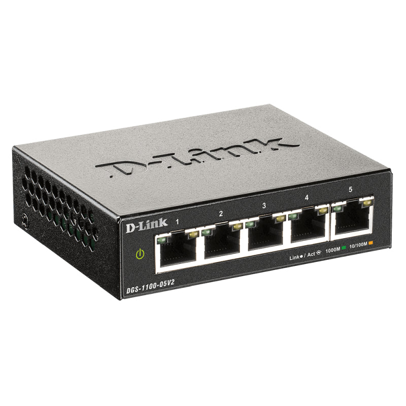 D-Link DGS-1100-05V2 5-Port Gigabit Smart Managed Switch