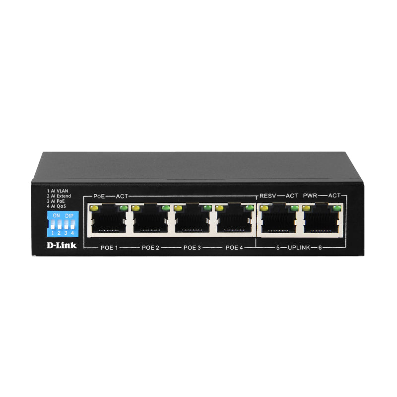 D-Link DGS-F1006P-E 6-Port 10/100/1000 Switch