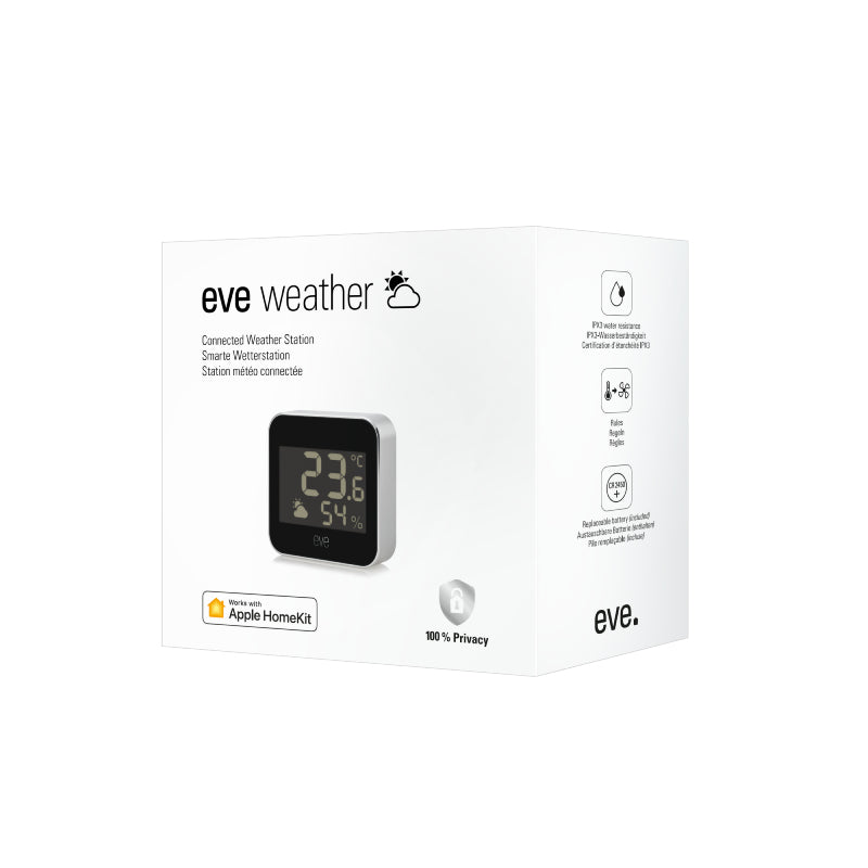Eve Weather Temperature & Humidity Monitor /Weather Station - 10EBS9901